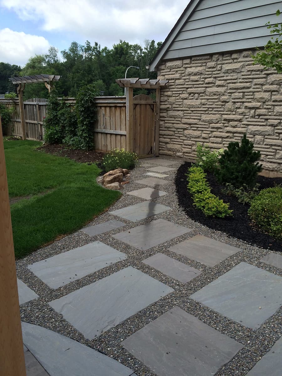 Natural stone stepping-stone path built by Stellar Landscapes